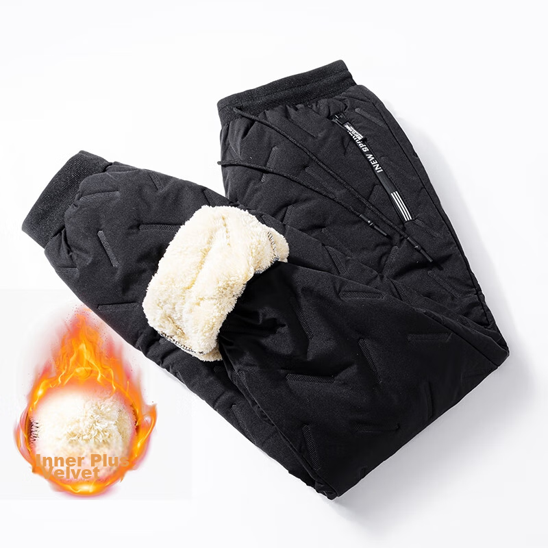 Hengyuanxiang Middle-Aged Women's Winter Fleece-Lined Thick Casual Pants, High-Waist Straight-Leg Lambswool Trousers for Middle-Aged And Elderly Wome 12