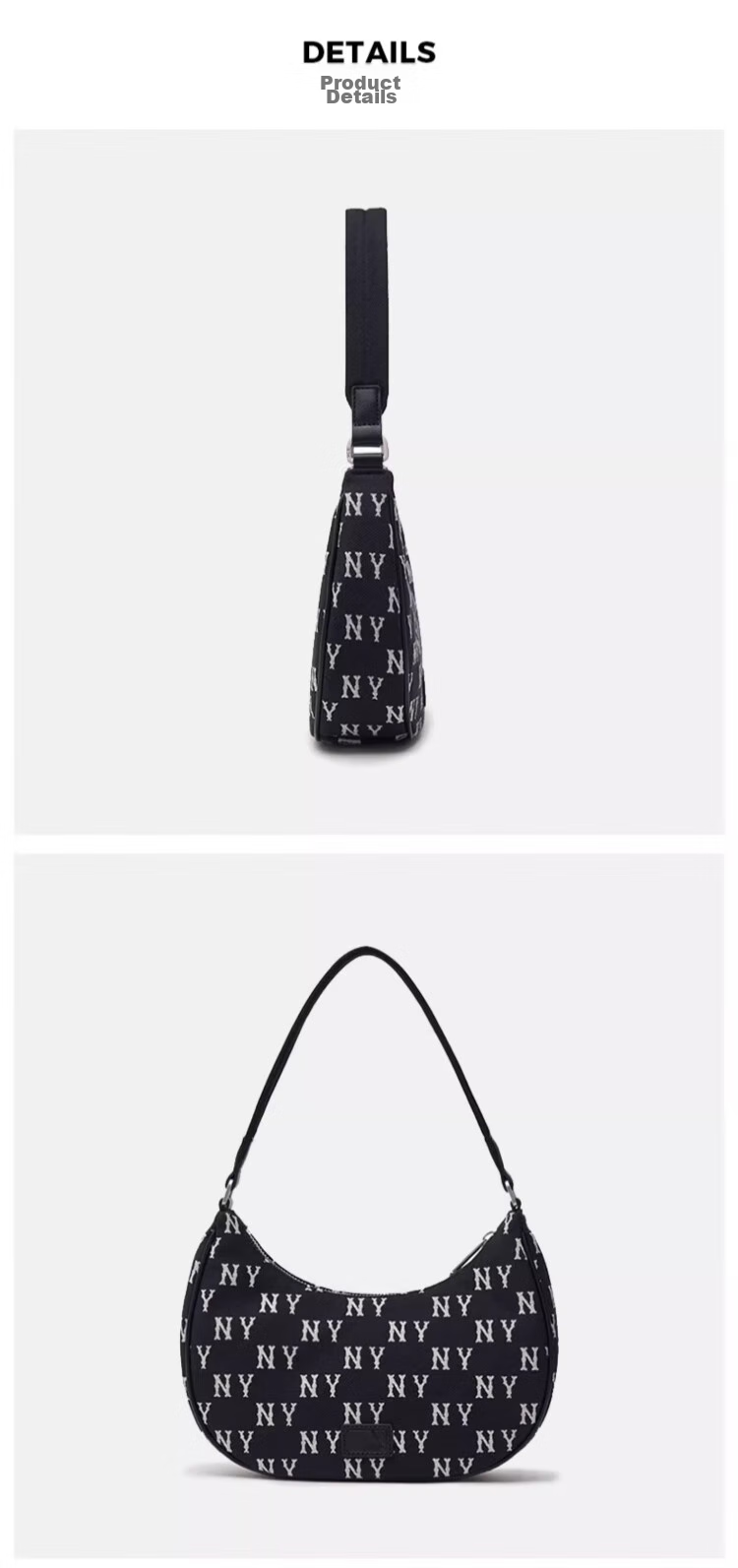 MLB Handbag for Women, Underarm Bag, Crossbody Bag, Handbag, Shoulder Bag, Travel Bag, Tote Bag, Gift, 3ABQS014N-50BKS 8