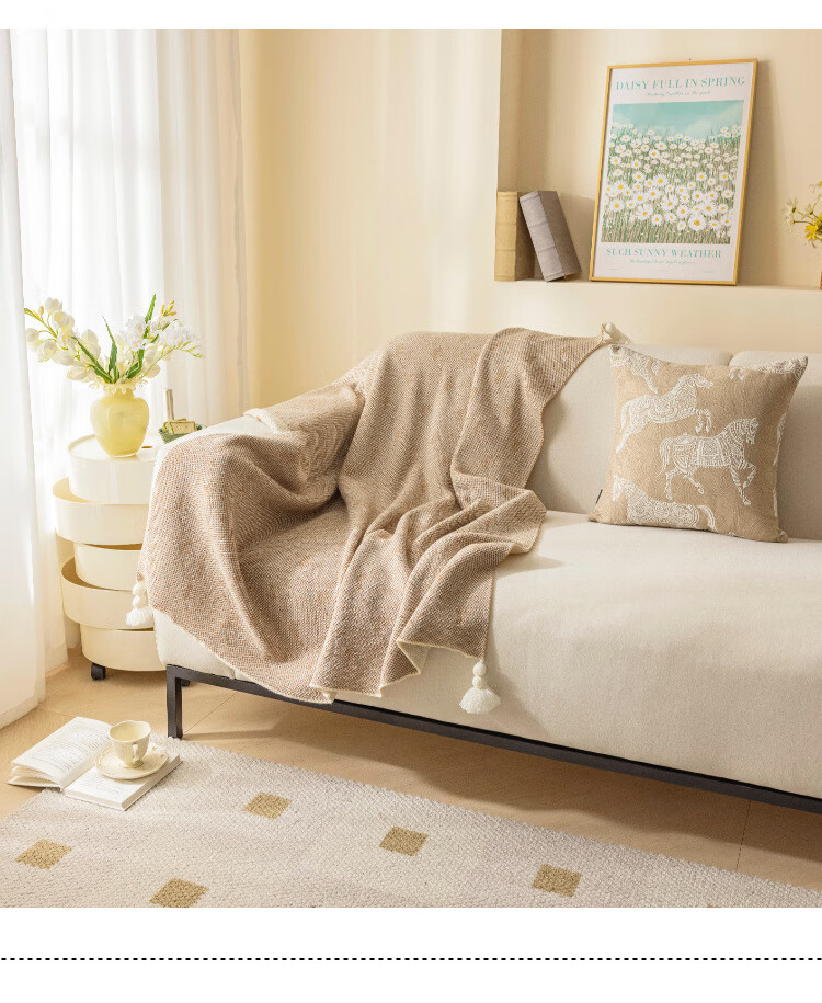 Fanyejia Floral And Bird Pattern Knitted Blanket, Luxury Throw, Sofa Cover, Living Room Leisure Nap Blanket, Bed End Rug, Office Air Conditioning Blanket 5
