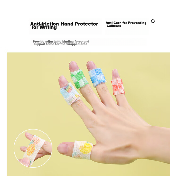 Zhonghua (Chung Hwa) Finger Protector Bandage, Anti-Callus And Anti-Friction, for Girls, Ins Style, Cute Adhesive Tape, Hand Protection, Self-Adhesive Writing Grip Tape, 4 Rolls Pack, GF0005B 6