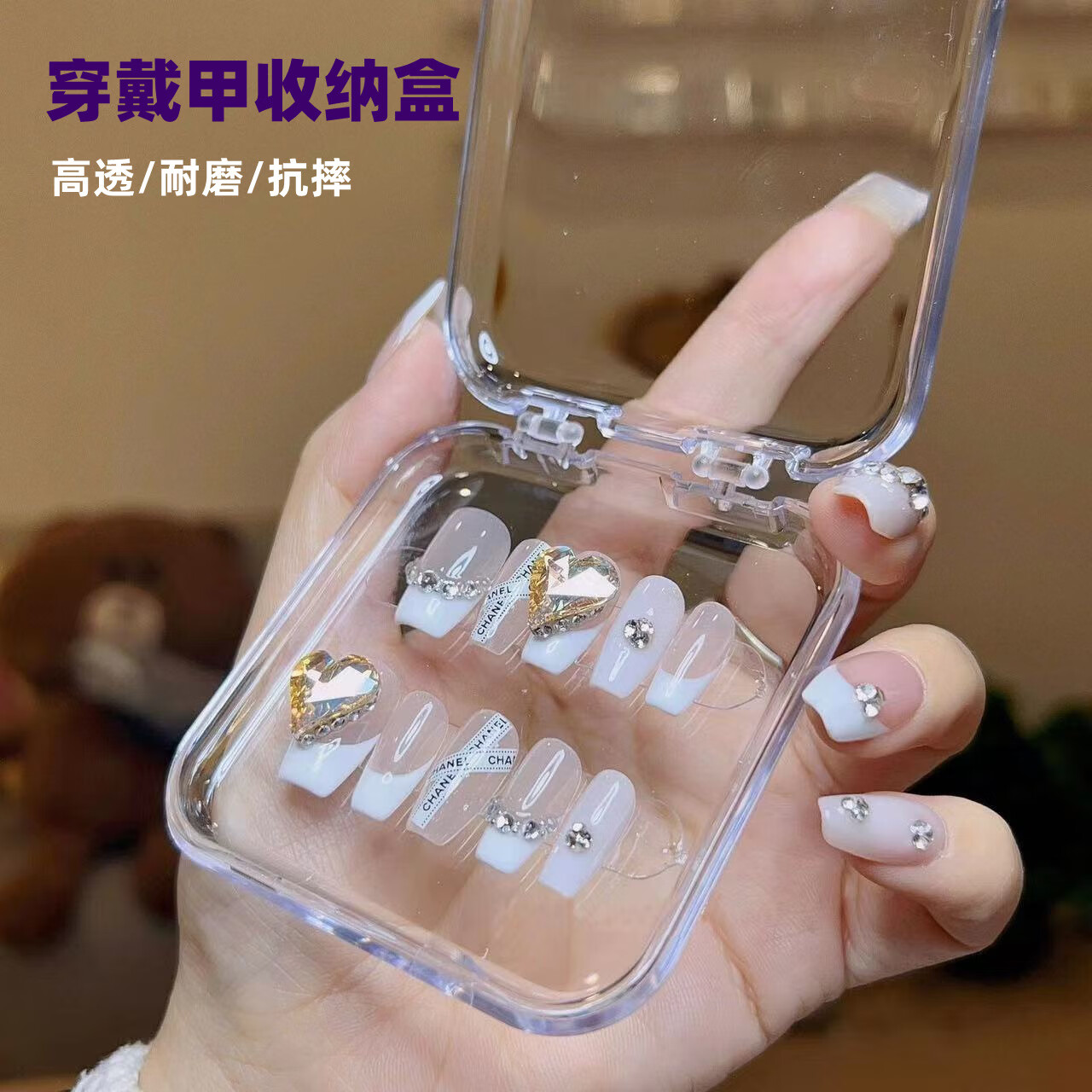 Yushangjiaren Handmade Wearable Nail Extensions, Detachable, Pure Nude Color, Ganlu Temple, Simple Style, S Size, 10 Pieces 5