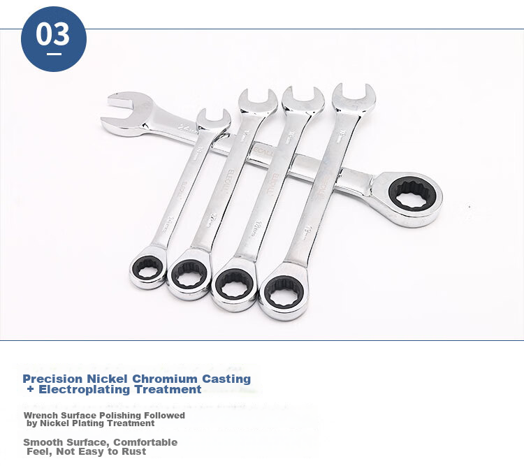 ELECALL Fixed Head Ratchet Wrench, 19mm, Quick-Release, Dual-Purpose Box-End Wrench, Automatic Wrench, Labor-Saving, Industrial And Household Use 7