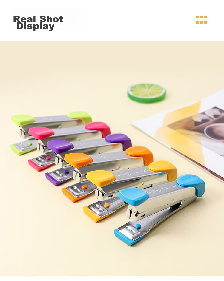 MAX Meikesi HD-10 Compact Low-Effort Stapler for Students And Office Use, Portable Stapler with Staple Remover, Can Staple 2-20 Pages, Compatible with No.10 Staples, Orange 9