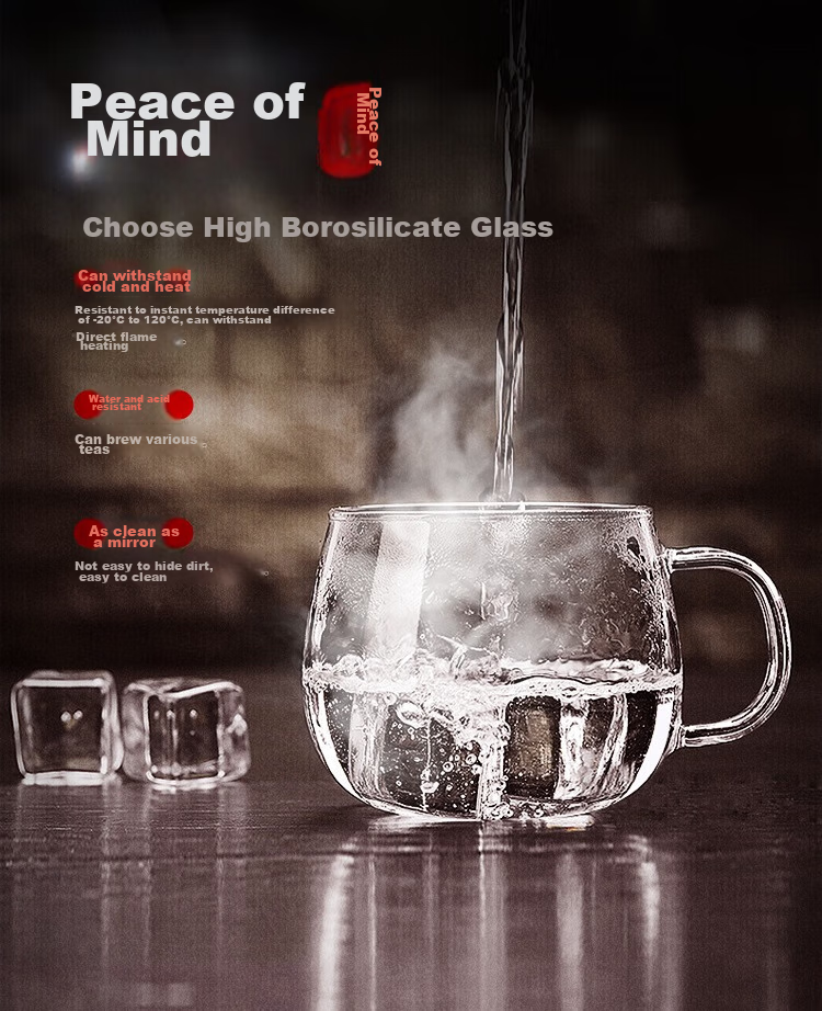 Fuguang Transparent Tea Cup with Inner Liner, Tea Infuser Mug, Office Glass Water Bottle, 350ml 4