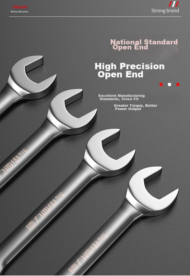 DELIXI ELECTRIC Wrench Set, Open-End Wrenches for Home And Car Repair, Labor-Saving Open-End Wrenches, 6-Piece Set 8