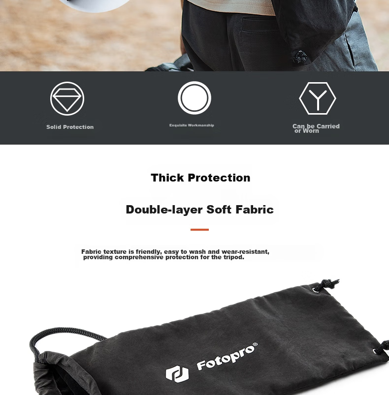 Fotopro PB-16, Shoulder Strap, Dual Shoulder Strap, Handheld Multi-Purpose Portable Storage Waterproof Fleece Camera Tripod Storage Bag, Tripod Pouch 1