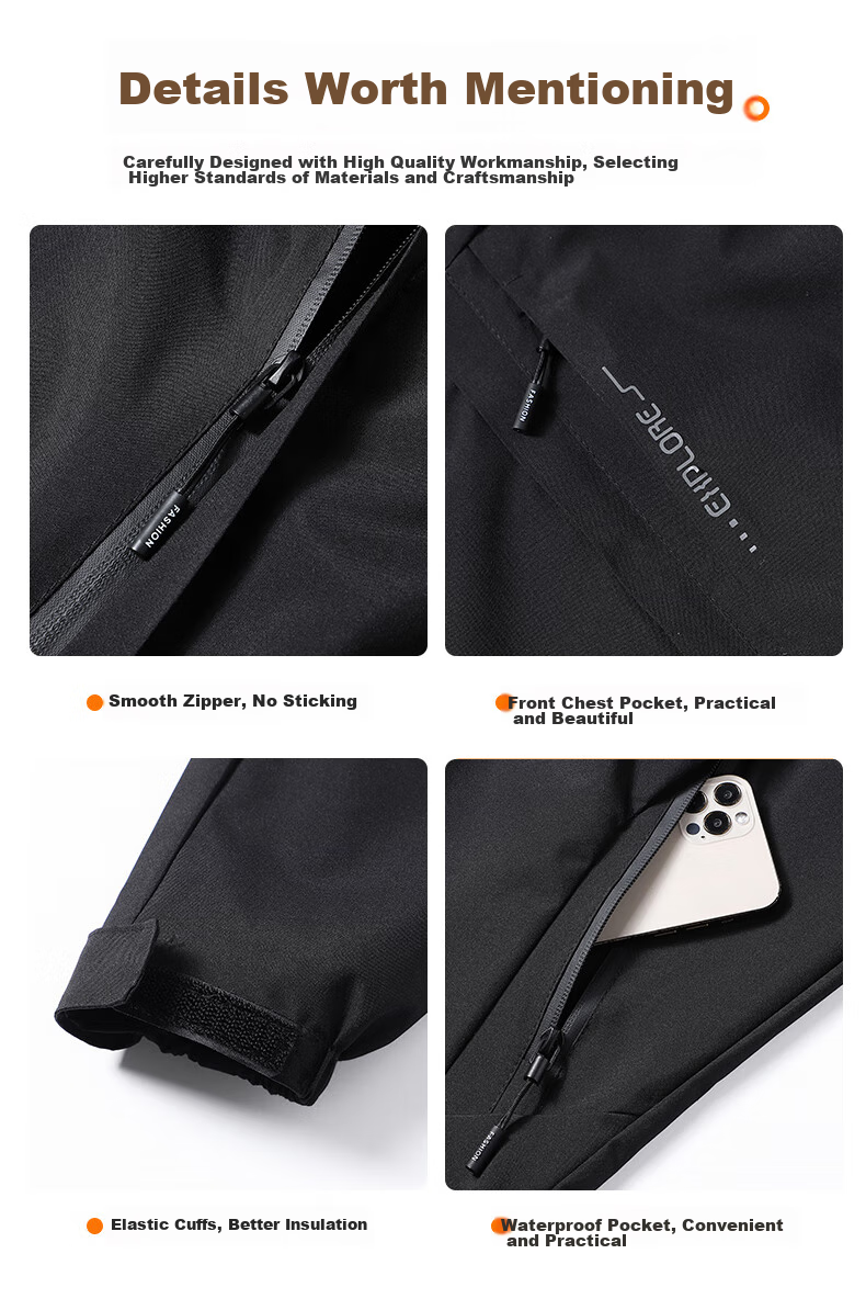 JEEP SPIRIT Outdoor Jacket for Men And Women, Three-In Two-Piece Set, Windproof, Waterproof, Warm 9