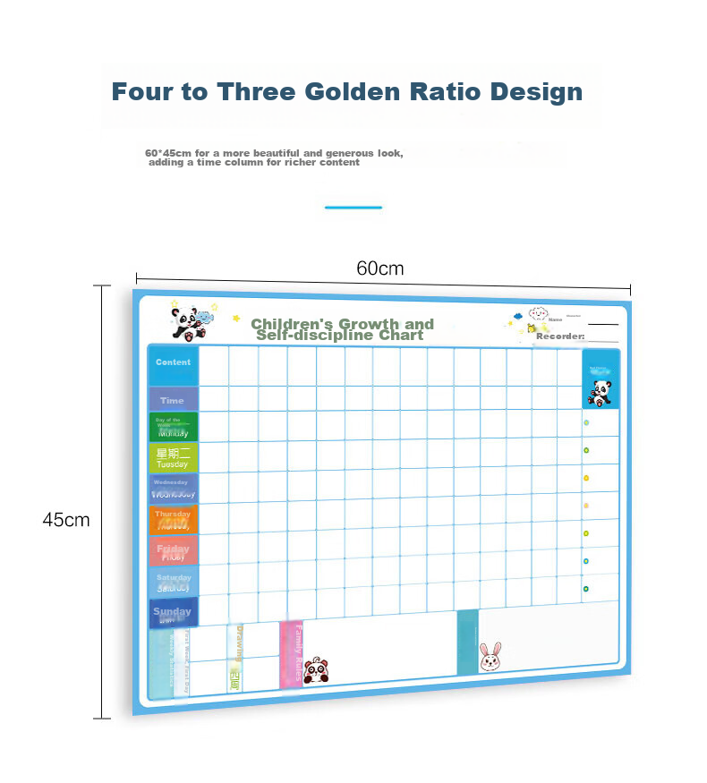 Flybook Children's Growth Self-Discipline Chart, Magnetic Reward Wall Sticker, Kindergarten And Elementary School Student Planner, Home Study Course Schedule, Children's Red Flower Award Sticker, Point Card 9