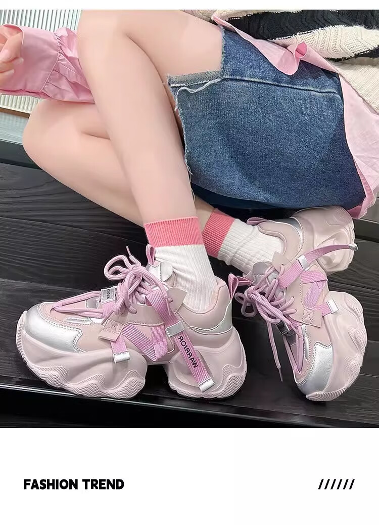 Huili Official Women's Shoes, Summer Dad Shoes for Women, 2026 New Style Sneakers, Versatile Footwear for Women, Purple And Silver Mesh Style, Size 37 16