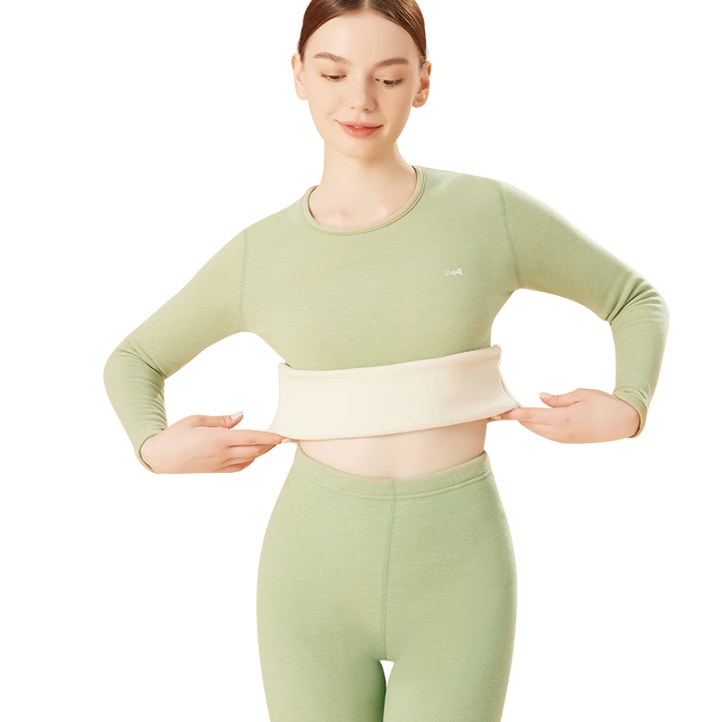 MiiOW [Cashmere Protein] Women's Thermal Underwear Set, Fleece-Lined Thick Autumn Top And Bottom, Women's Base Layer Underwear Set