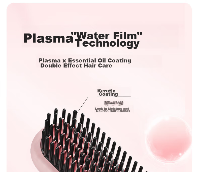 TSUYAGLA Sixth Generation Detachable Wireless Straight Hair Brush with 6 Billion Plasma Hair Protection, Non-Damaging Negative Ion Moisturizing, Efficient And Long-Lasting Styling, Girlfriend Birthday Gift T606 Pink 10