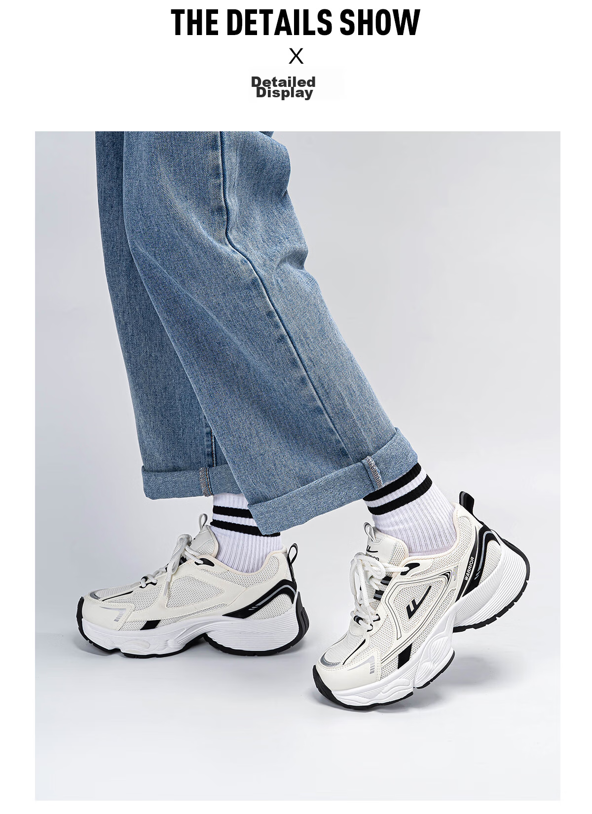 Huili Women's Shoes, Spring Trendy Dad Shoes, Versatile Casual Shoes for Female Students, Thick-Soled Height-Increasing Shoes, 2888 White And Black, Size 40 12