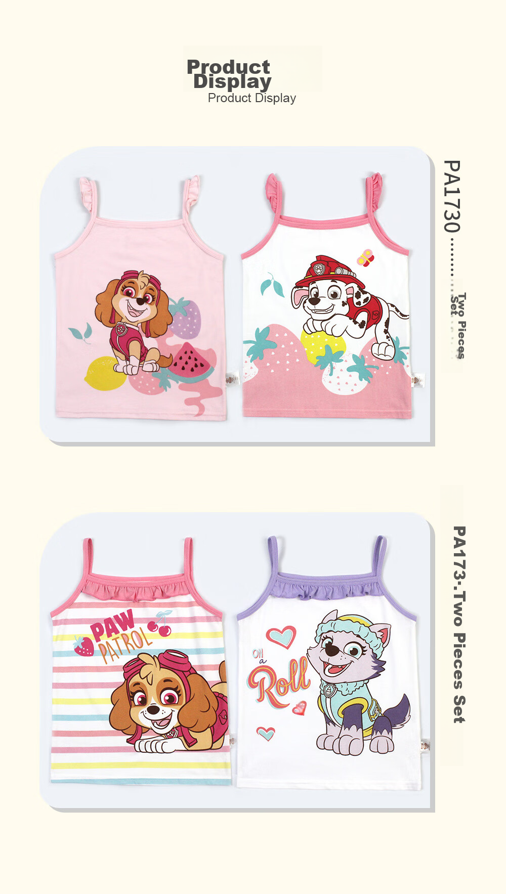 PAW PATROL Children's Vest, Girls' Thin Undershirt Camisole, Casual Sleeveless Belly-Protecting Baby Clothing PA1730 100 6