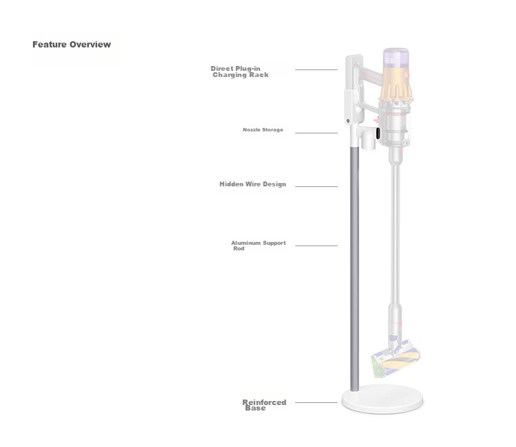 DYSON Lightweight No-Drill Charging Stand, Suitable for V12 Series Vacuum Cleaners 3