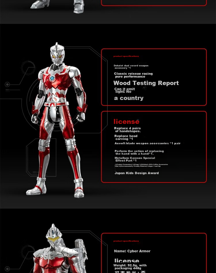 Zhongdongwanju Children's Gift, Ultraman Ace Action Series Armor Model Figurine Toy, Boys' Birthday Gift, 14+ Years Old 6