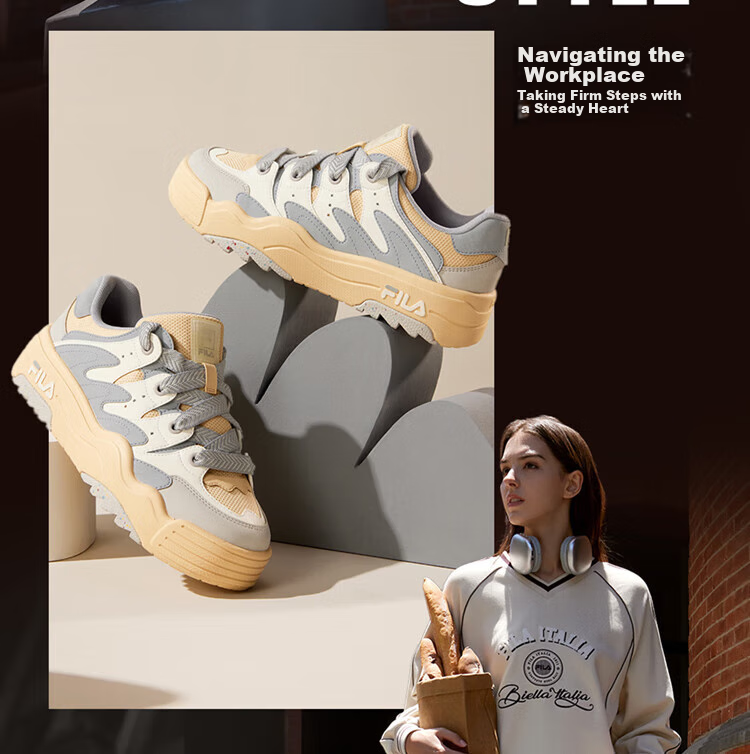 FILA Official Women's Shoes, ROSETTA Modern Sneakers, Colorful Shoes, Platform Shoes, Fashionable Casual Shoes 19