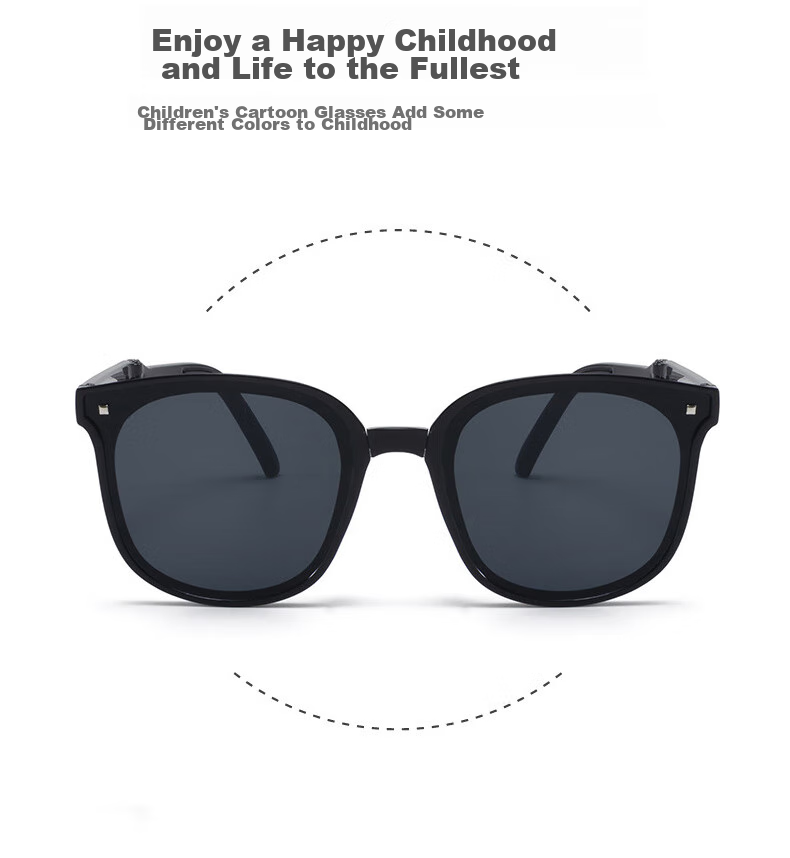 Boshide Children's Sunglasses, Foldable Sunglasses, UV Protection Sunglasses for Boys And Girls, Jazz Black (Spring Legs) 3