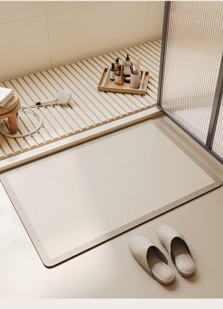 BULULOM Bathroom Entrance Non-Slip Mat, Absorbent Foot Mat, Quick-Drying Toilet Mat, Zhanxiang, 45*70cm 8