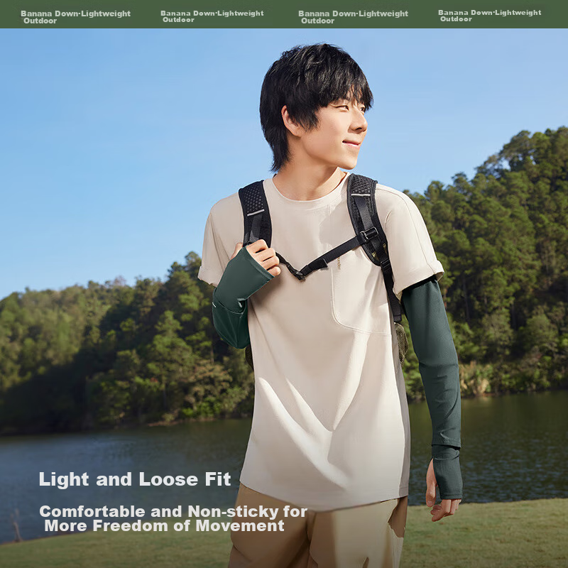 Beneunder Sun Protection Ice Sleeves for Men, Loose-Fitting UV-Resistant Arm Covers, Silk-Like Arm Sleeves, New Style AS017