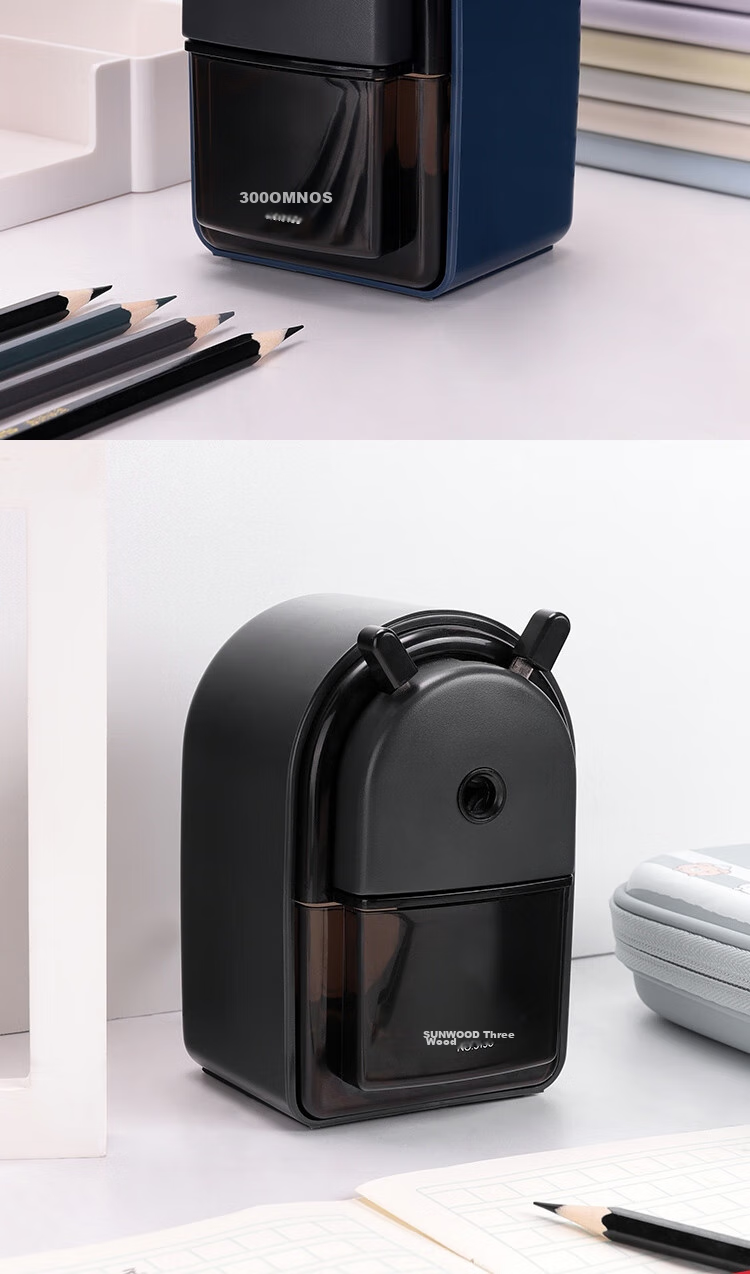 SUNWOOD Large Capacity Stylish Office Hand-Crank Pencil Sharpener/pencil Machine/pencil Sharpener/Student Pencil Sharpener/rotary Pencil Sharpener/black 5193 17