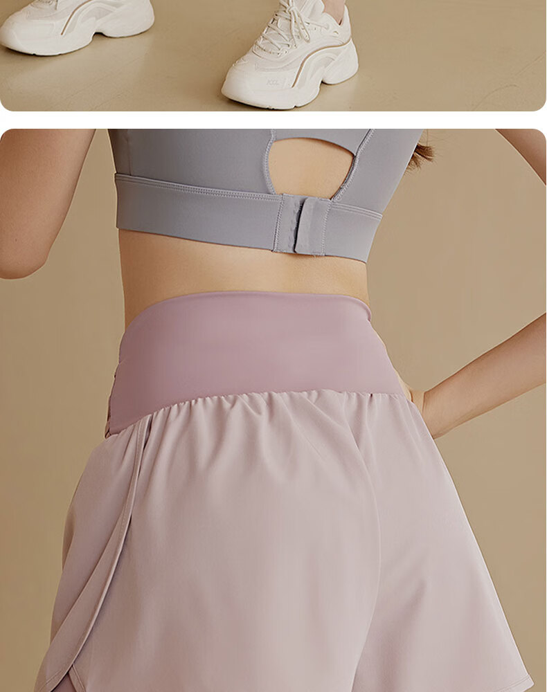 XUEXIMAN Yoga Shorts for Women, Anti-Chafing Breathable Quick-Dry Shorts, Running Training High-Waist Fitness Pilates Shorts, Summer Three-Quarter Length 15