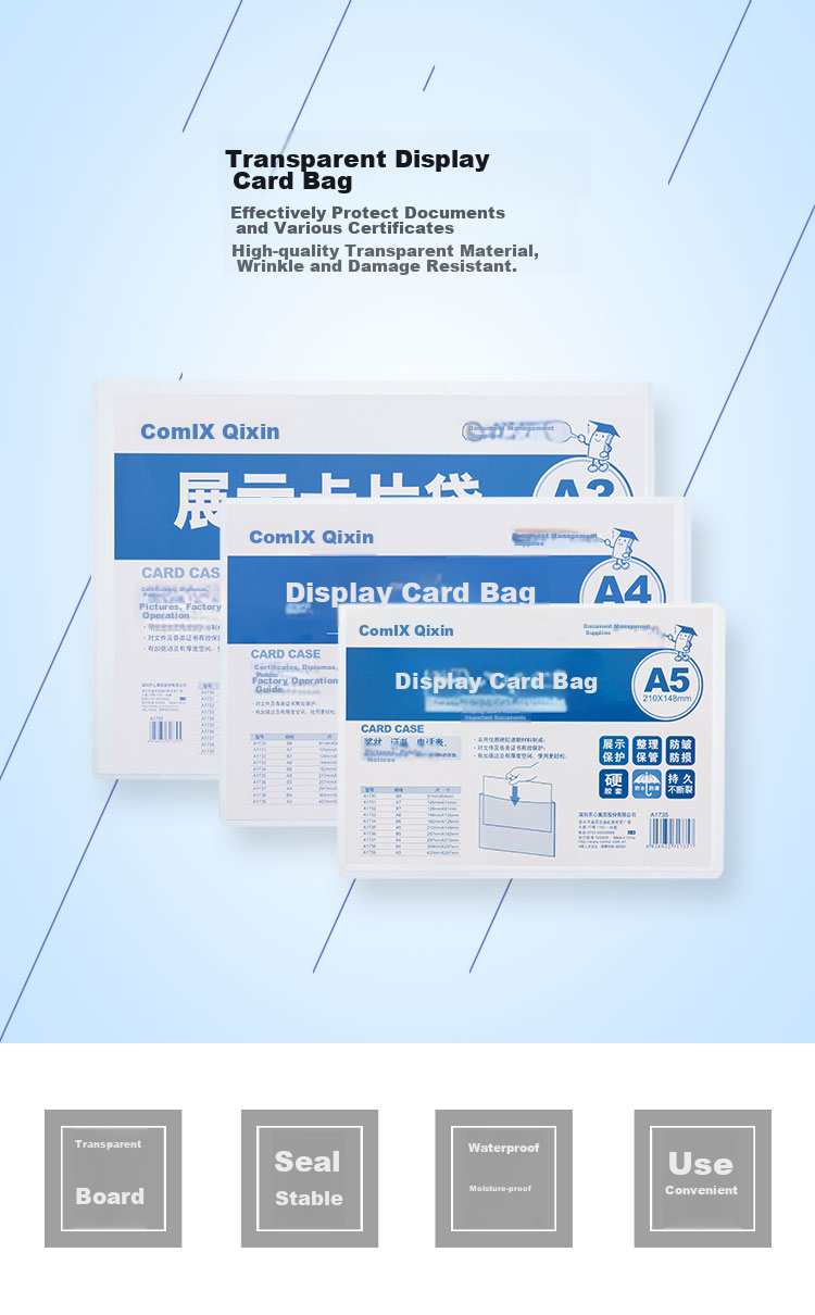COMIX Easy-To Card Holder A3 Transparent Hard Case Business License Original Protection Sleeve A1739 1