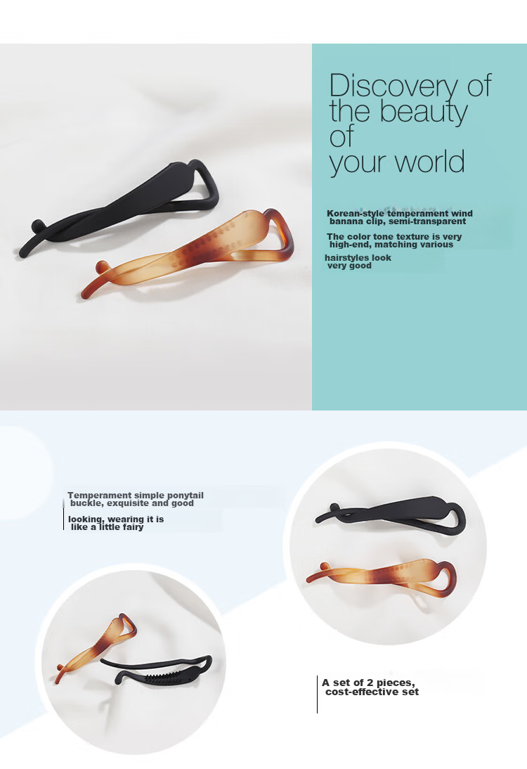 CHIMERA 2-Piece Simple And Stylish Hair Claw Clip, Korean Elegant Versatile Back-Of Hairpin, Ponytail Clip, Twist Clip 3
