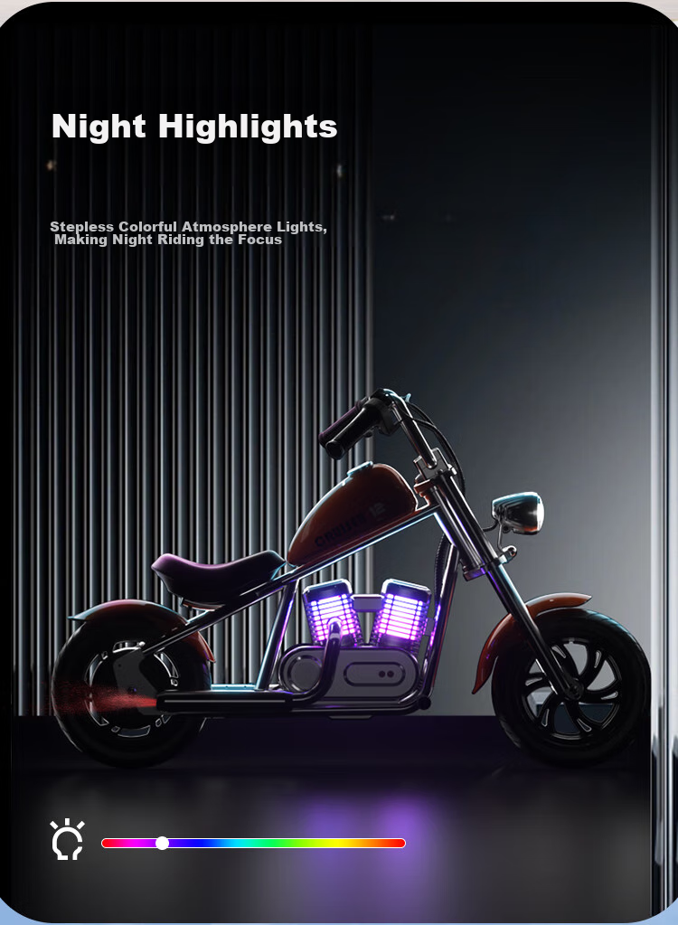 Baofengqishi Children's Electric Motorcycle, Cool Harley Design, for Ages 3-16, Birthday Gift, 3C Certified, Two-Wheel, Single Drive, Mini Harley, Small Electric Scooter 10