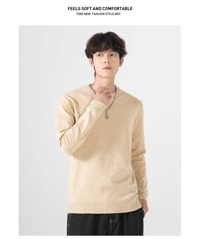 Warrior Sweater for Men, Autumn And Winter Fashion Round Neck Knit Sweater, Warm Men's Clothing Top Undershirt 15