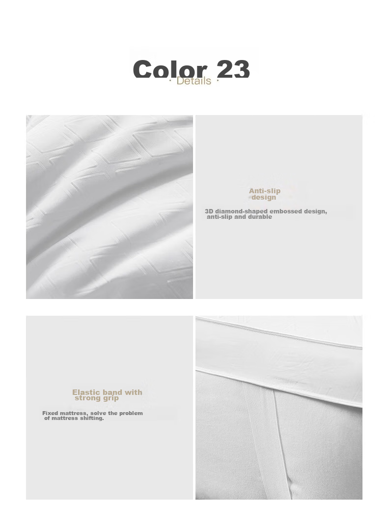 Canasin Hotel Mattress Pad, Thickened Foldable Non-Slip Protective Mat, Antibacterial Fiber Pad, Double Size 150*200cm + 3 9