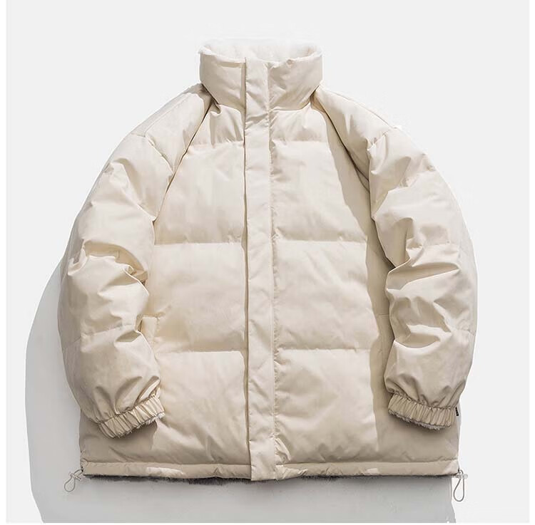 Miiow Men's Autumn Winter Lamb Wool Reversible Padded Jacket Trendy Brand Warm Cotton Coat Khaki S 8