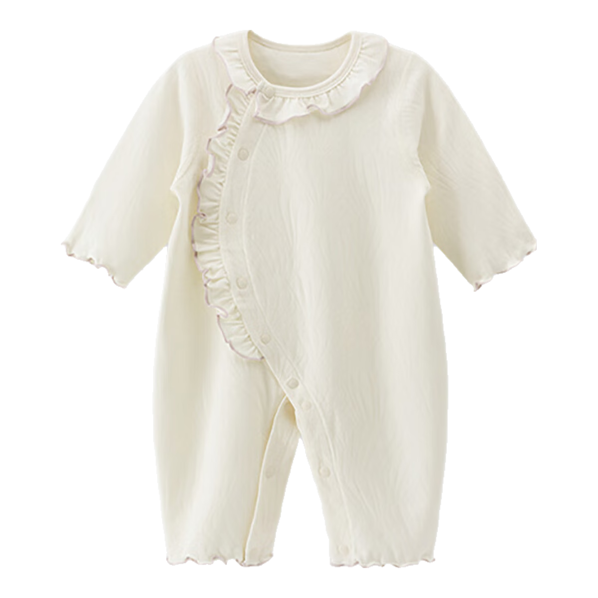 Guaiqixiong Infant Pure Cotton Onesie for Spring And Autumn, Long-Sleeve Seamless Romper for Baby Girls, Home Bodysuit, Crawling Suit, Base Layer, Spring Outfit, Pajamas