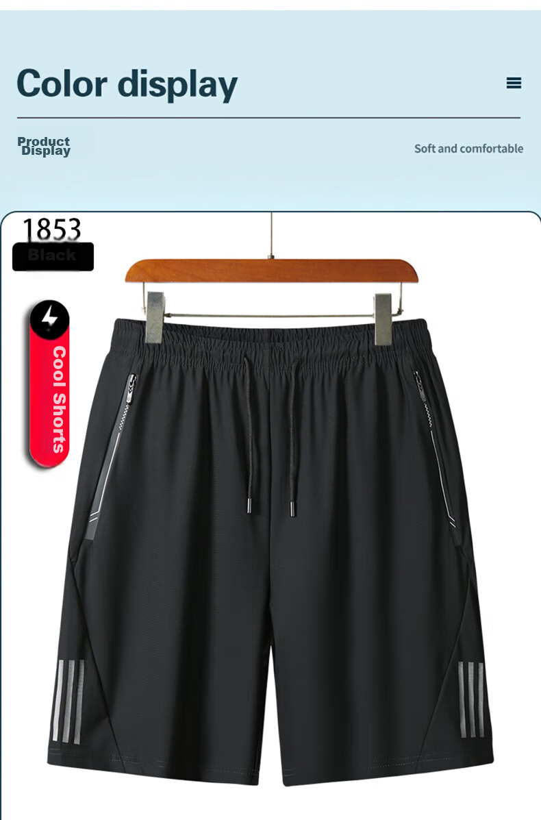 MiiOW Cooling Shorts for Men, Summer Trendy Ice Silk Quick-Dry Fitness Five-Point Pants, Large Size Sports Pants, Father's Day Gift 11