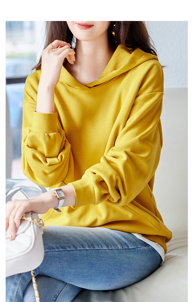 Dme [Hooded Commuter] Winter Fashion Fleece-Lined Drop Shoulder Long Sleeve Pocket Commuter Sweatshirt for Women, Linen Gray, M 22
