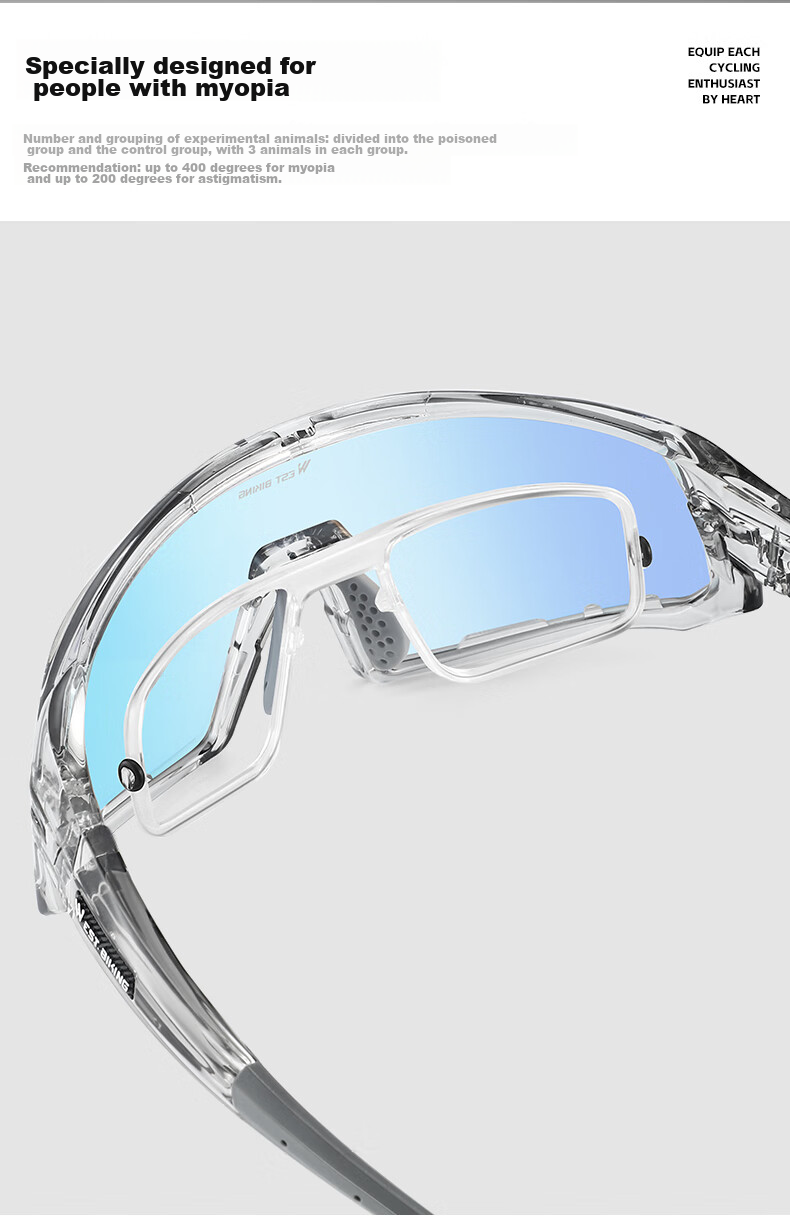 XQZ Cyclist Cycling Glasses Color-Changing UV Protection Day and Night Use Professional Full-Wrap Windproof Dustproof Goggles 11