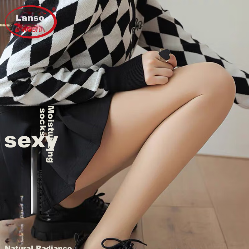 LangSha High-Waisted Tummy Control Shapewear Leggings for Women, Nude-Colored, Spring And Summer Thin Fleece, Sheer Stockings for Outer Wear