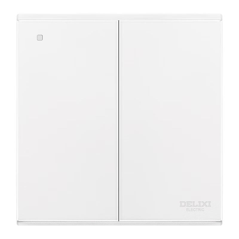 DELIXI Switch Socket Panel, 86-Type Panel, CD229 Double Switch, Two-Way Single Control Switch, Matte White Large Panel