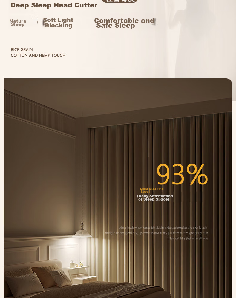 Ali Cotton Linen Milk Tea Color Curtains for Japanese-Style Living Room And Bedroom, High Blackout Heat Insulation Sun Protection with Hooks, 1.3m X 1.8m 8