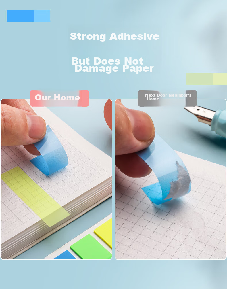 Jinzhi 600 Sheets Arrow-Shaped 5-Color Fluorescent Film Sticky Notes, Memo Pads, Labels, Transparent Waterproof Colored Note Index Strips, Indicator Labels, Bookmarks, 45*12mm 4