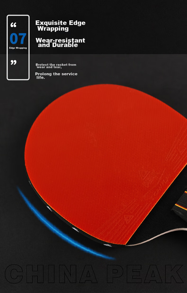 PEAK Table Tennis Racket, Professional Adult And Student Competition Training Racket Set, Penhold And Shakehand Grip, Q5 Star 7