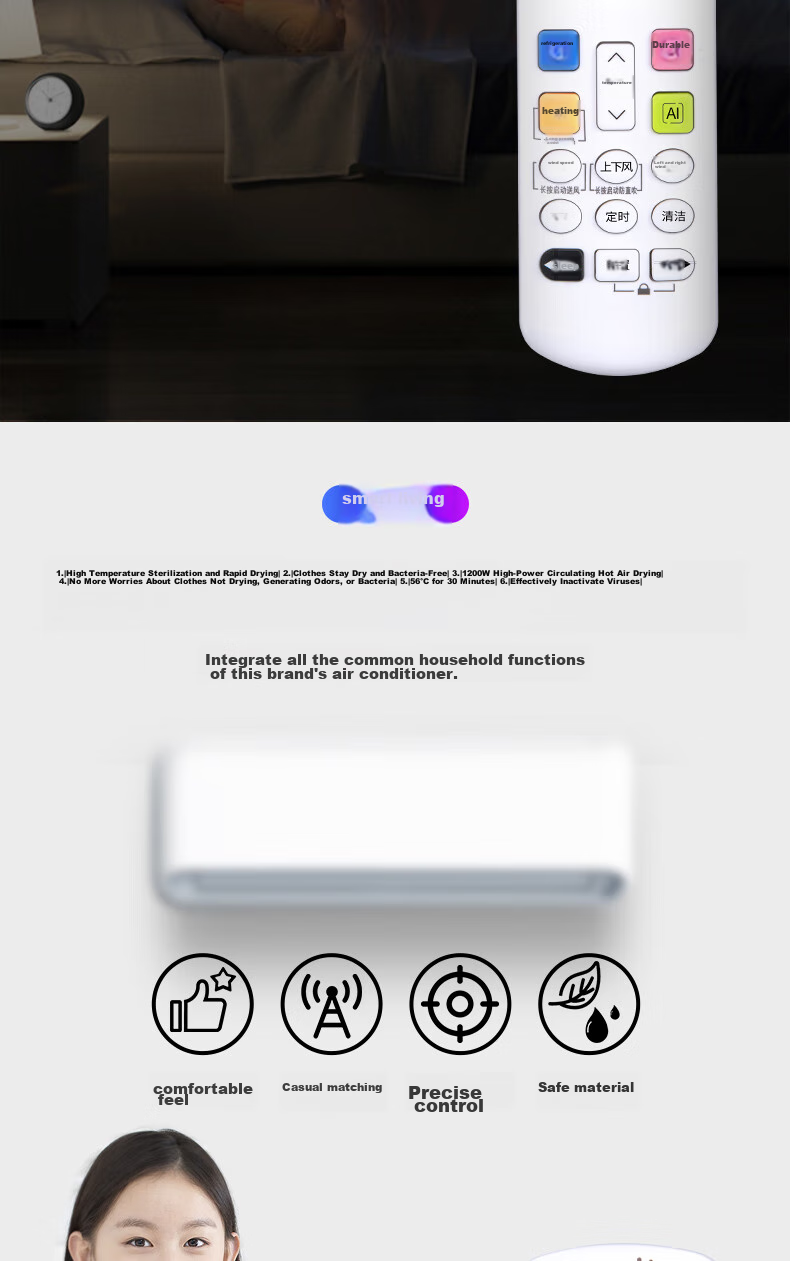 Accoona Universal Remote Control Compatible with Hisense Kelong Air Conditioners, Suitable for New Air Central Air Conditioning Wall-Mounted And Floor-Standing Inverter Units, Model RCH, RCK, KFR, Y26GW/35GW 5