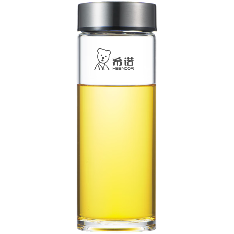 Heenoor Glass Cup, Single Layer Thickened Large Capacity, for Home And Office Use, Tea Infuser Mug, Car Water Bottle for Men, XN-6017L, 530mL