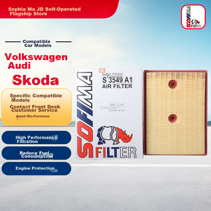 Suofeima Air Filter Element Cleaner S3549A1 for Golf, Sagitar, Lavida, Bora, Lingdu, Lavida, Octavia, Superb, A3, Q3