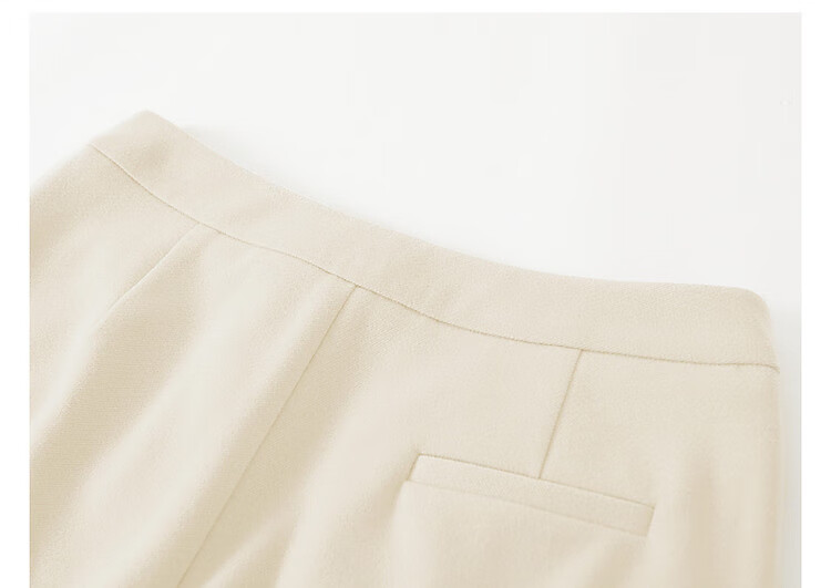 Dme [Brushed Cigarette Pants] Mid-Rise Straight-Leg Women's Trousers, Retro Casual Style, Beige, XL 11