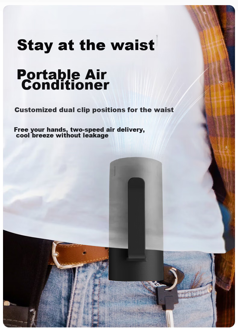 Masentek X1 Waist-Mounted Electric Fan, Portable Neck Strap Rechargeable Mini Air Conditioner, Cooling Device for Construction Sites, Outdoor Work, Welders, Long Battery Life with Strong Airflow 7