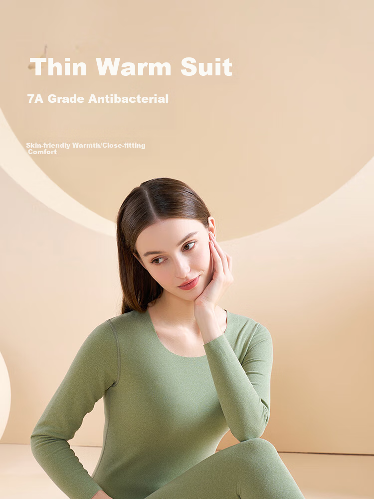 YUZHAOLIN Women's Thermal Underwear, Seamless Thin Style, Autumn And Winter Set, Autumn Top And Pants, Brushed Fleece, Slim Fit Base Layer Thermal Wear, German Velvet 1