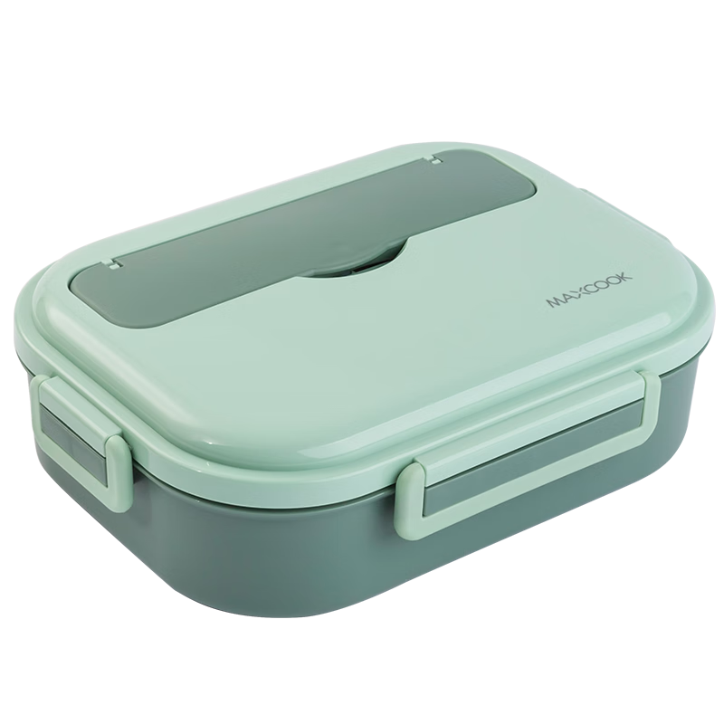 MAXCOOK 304 Stainless Steel Lunch Box, Microwave-Safe 5-Compartment Insulated Student Lunch Box with Utensils, 1.6L MCFT5586