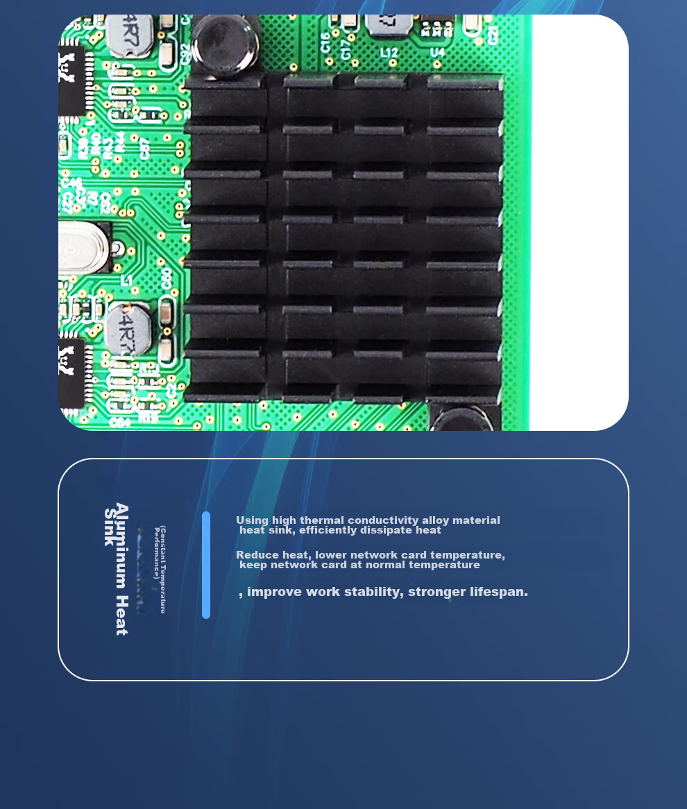 FLYBISH NA8111GN-T2 Dual-Port Gigabit Ethernet Card PCIe X1 Desktop Network Card RTL8111 Chip 1000M Network Card NAS Soft Router 12