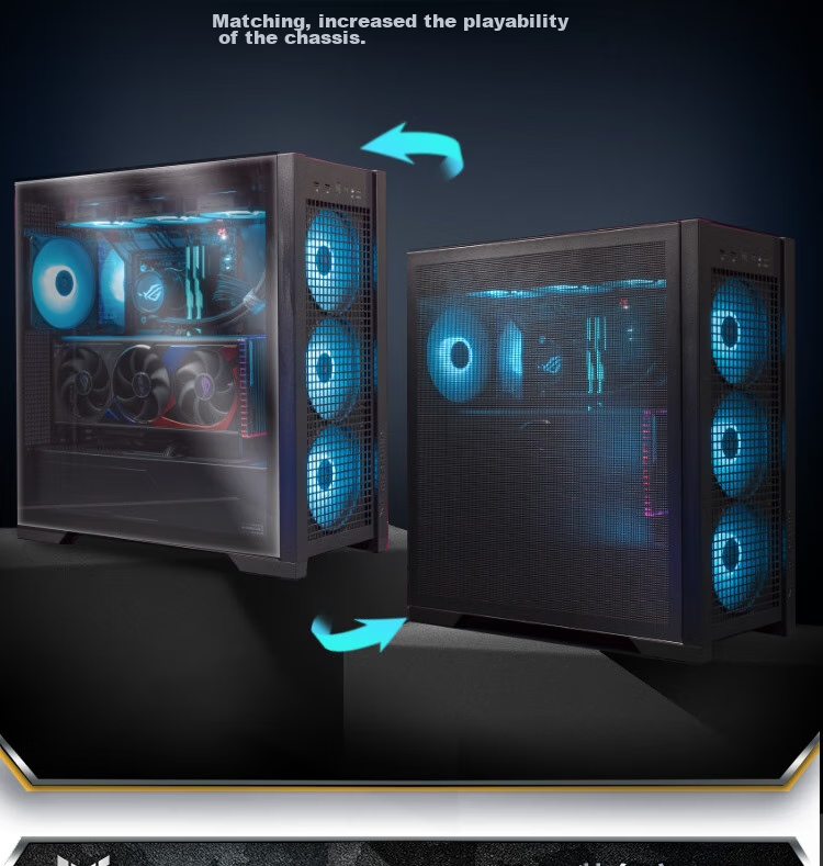 ASUS TUF GAMING GT302 Chassis, Black, Rear BTF 2.0/14cm Thickened ARGB Fan, Dust Filter Included, Strong Heat Dissipation, Interchangeable Side Panels 13