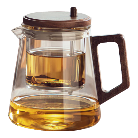 Niye Tea Infuser Pot, Elegant Cup with Tea-Water Separation, One-Button Press Filter, Heat-Resistant Glass Inner Container, Tea Brewing Utensil for Home Use